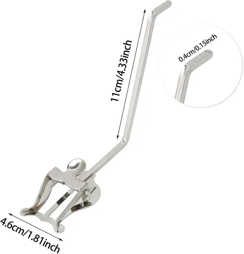 Vista 7 de Yibuy Sax Abrazadera Clip Lira para Saxofón Alto Tenor Banda Para Marcha Clips Plata