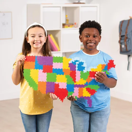 Vista 6 de Plus Plus Plus Puzzle por número, mapa de los Estados Unidos - 1,400 piezas de bloques de color mini hashtag entrelazados, kit de arte de píxeles 3D