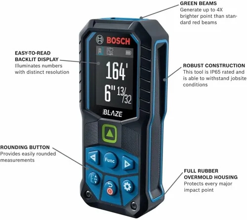 Vista 2 de Bosch Medidor láser GLM165-25G Blaze™ Green-Beam de 165 pies