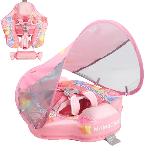 Vista 11 de Mambobaby Flotador con toldo para añadir cola para bebé, avión, no inflable, flotador sólido para piscina para bebé, entrenador de natación