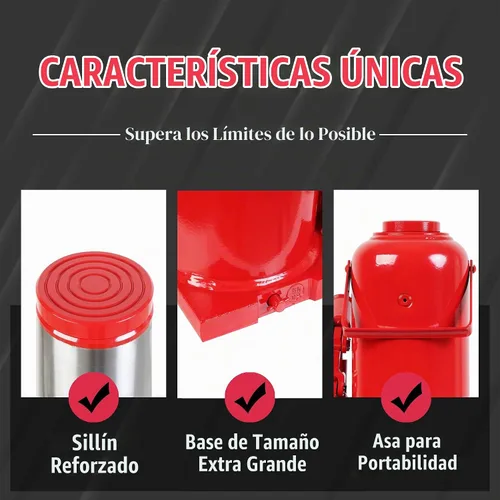 Vista 3 de Gato Torin hidráulico de botella 50 toneladas, Rojo