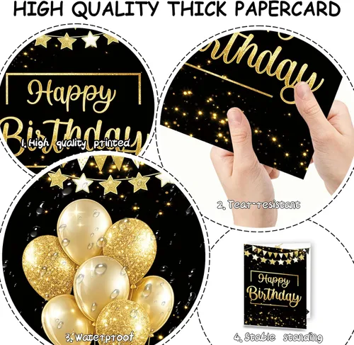 Vista 6 de Tarjeta de cumpleaños jumbo con sobre, tarjeta de felicitación gigante de 22 x 14 pulgadas para mujeres y hombres, jefes de feliz cumpleaños, libro
