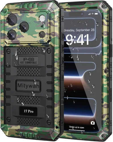 Vista 64 de Mitywah Funda impermeable para iPhone 7/iPhone 8 / iPhone SE 2020, funda de metal resistente de grado militar, protección de cuerpo completo