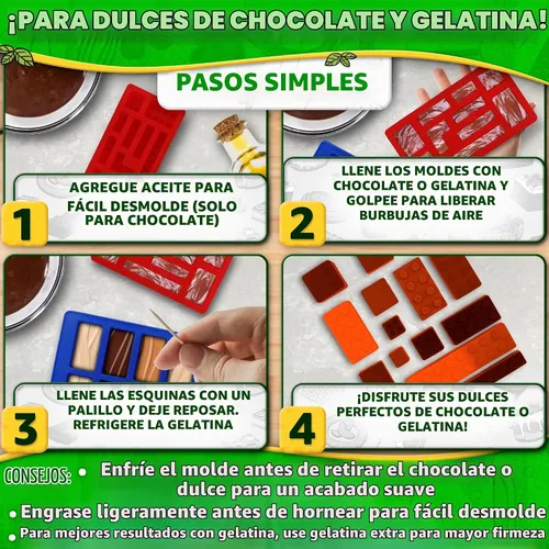 Vista 5 de 3 moldes de silicona para chocolate, antiadherentes, de grado alimenticio