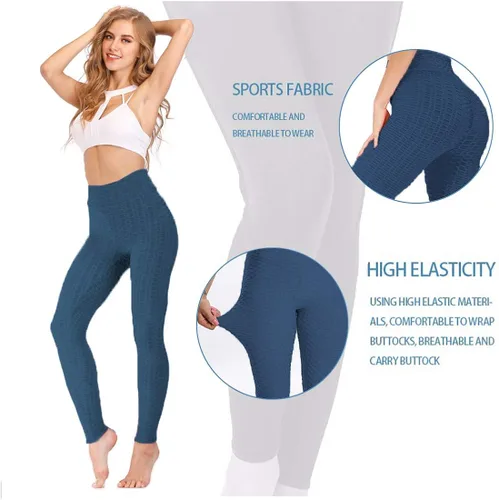 Vista 2 de AIMILIA - Leggings para mujer, levanta glúteos, anti celulitis, cintura alta, pantalones de yoga, entrenamiento, control de abdomen, mallas