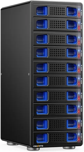 Vista 14 de CENMATE Caja de Disco Duro de Aluminio de Doble Bahía con Ventilador de Enfriamiento para HDD/SSD SATA de 2.5"/3.5" con USB A/C 3.0, Soporte