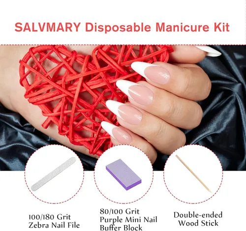 Vista 5 de Paquete de 140 almohadillas de piedra pómez desechables y kit de manicura profesional, incluye esponja para pedicura, piedra de pedicura y kit