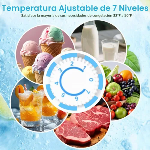 Vista 6 de COWSAR Mini refrigerador de 3.2 pies cúbicos con congelador, refrigerador compacto independiente con puerta reversible y termostato de 7 Negro