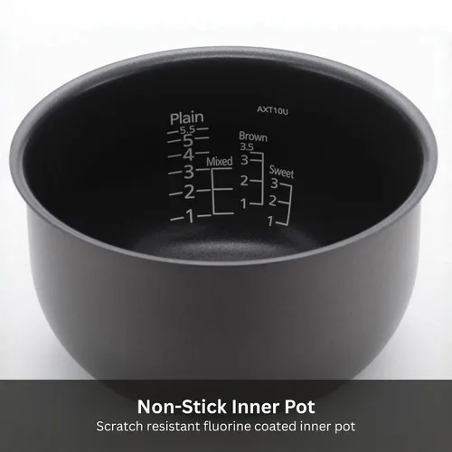 Vista 7 de TIGER JAX-T10U-K - Olla Arrocera y Calentador Micom de 5.5 Tazas (Sin Cocinar) con Tecnología de Bandeja de Cocción al Vapor de Alimentos Tacook