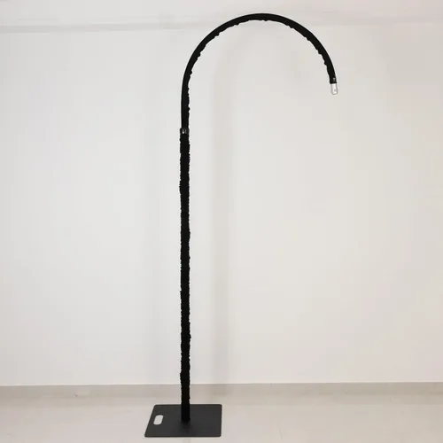 Vista 3 de Efavormart - Cubierta vertical para poste de elastano, 20 pies, color negro, tela elástica para colgar candelabros de aluminio curvado, tubería