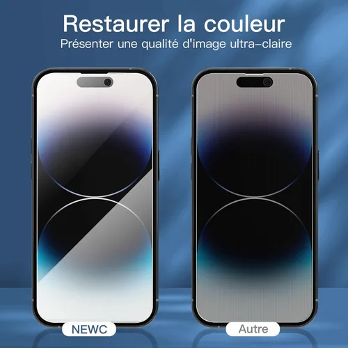 Vista 43 de NEW'C Paquete de 3 protectores de pantalla de privacidad para iPhone Air/iPhone 17 Air (6.5 pulgadas), película de vidrio templado antiespía