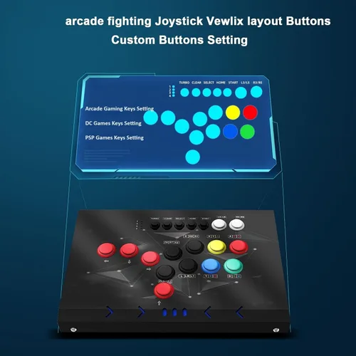 Vista 4 de DOYO Arcade Stick Joystick for home, Arcade fighting Joystick-Durable iron Arcade Fightstick Compatible with PC PS3 SwitchNEOGEO