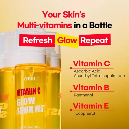 Vista 6 de Bruma de suero de vitamina C brillante, hidratante e iluminadora con mandarina verde Jeju, spray facial para piel brillante, niacinamida