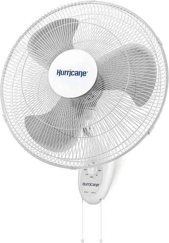 Vista 10 de Ventilador de pared de metal oscilante Hurricane Pro de alta velocidad con 3 velocidades, color negro, de 20 pulgadas - Unidad de enfriamiento