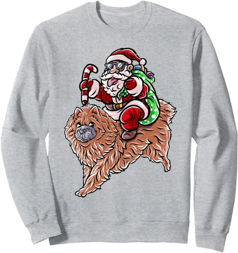 Vista 3 de Chow Chow Santa Claus Hat Merry Christmas Dog X-Mas Dogs Sweatshirt