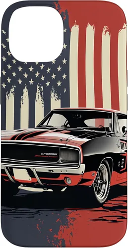 Vista 4 de Funda para iPhone 16, estilo vintage, con bandera de Estados Unidos, para hombre
