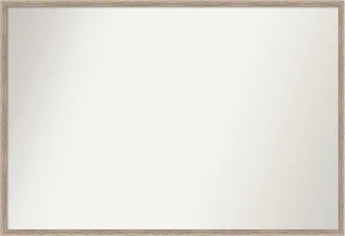 Vista 58 de Amanti Art Espejo de baño blanco para sobre el fregadero, 24 x 27 pulgadas, espejo de tocador rectangular con cuña de madera dura, marco de madera