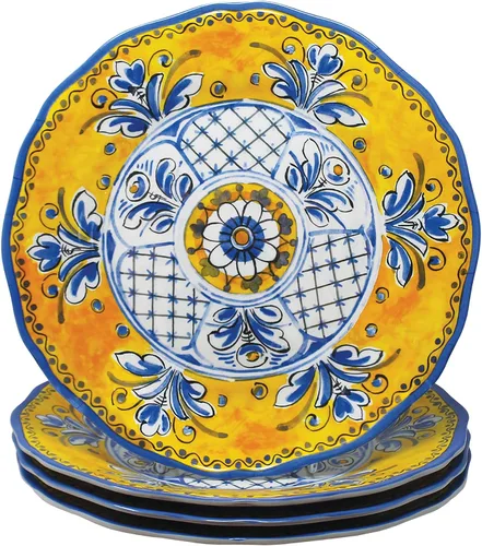 Vista 10 de Le Cadeaux Plato de ensalada de melamina de 9 pulgadas, juego de 4, Palermo