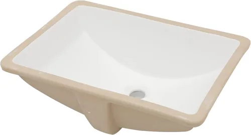 Vista 16 de Lordear Fregadero de baño de 18 x 12 pulgadas para empotrar bajo encimera, fregaderos de tocador rectangulares de cerámica de porcelana blanca pura