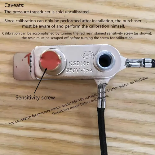 Vista 4 de Sensor de presión genérico o interruptor de presión KSD105 250V 15A para ollas a presión eléctricas