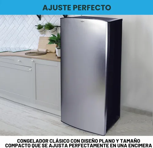 Vista 6 de Koolatron Refrigerador compacto con congelador, acero inoxidable, capacidad de 6.2 pies cúbicos (176 litros), para aperitivos, comidas congeladas