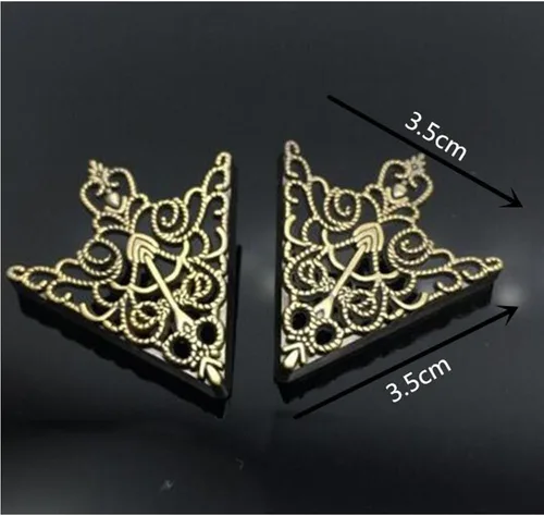 Vista 3 de 2 pares broches accesorios palacio retro patrón hueco camisa collar broche hebilla ángulo triángulo