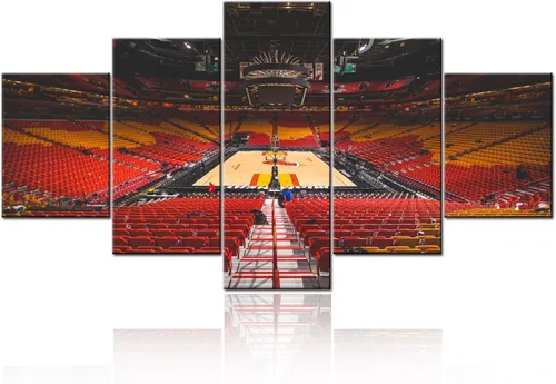 Vista 20 de Decoración de sala deportiva Memphis Grizzlies Imágenes para sala de estar, el foro FedEx en Memphis, pinturas de Tennessee, 5 piezas, lienzo, arte