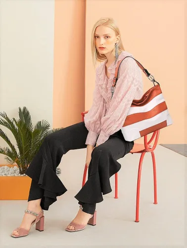 Vista 31 de MKF Collection Mia K - Bolso Hobo para mujer, de piel vegana, bolso de hombro holgado, bolso con asa superior
