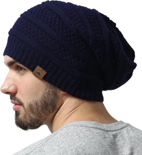 Vista 19 de Slouchy Cable tejido Gorro de lana por Tough Headwear – Gorro de lana de gran tamaño Sombreros Gorros Graves Sombreros Para Hombres y Mujeres