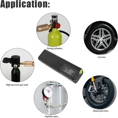 Vista 6 de Bomba de bola eléctrica, pantalla LED, bomba de aire con medidor de presión preciso, 5 modos de inflado, multifuncional de 3 a 18 psi, diseño