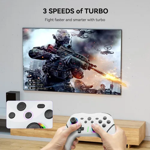 Vista 7 de Olimoxi Switch Controller, Switch Pro Controller Wireless for SwitchSwitch LiteSwitch OLEDWindows PC,Wireless Switch Controller with RGB LED