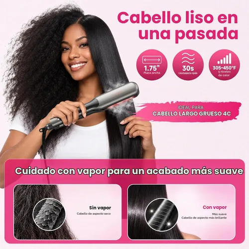 Vista 4 de UKLISS Plancha de pelo profesional de 2 pulgadas de ancho