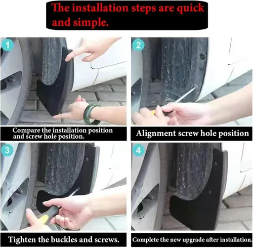 Vista 3 de Guardabarros de coche compatibles con BYD Song Plus 2020 2021 guardabarros delantero trasero protector contra salpicaduras guardabarros guardabarros