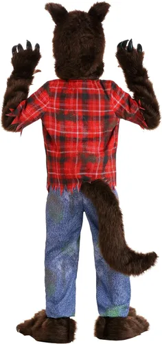 Vista 3 de Disfraz de hombre lobo marrón para niños, disfraz de hombre lobo para Halloween