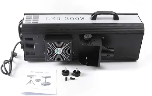 Vista 4 de Proyector LED de 200 W, luz de escenario de control manual, luz de escenario de apertura ajustable para DJ, discoteca, club, fiesta, boda