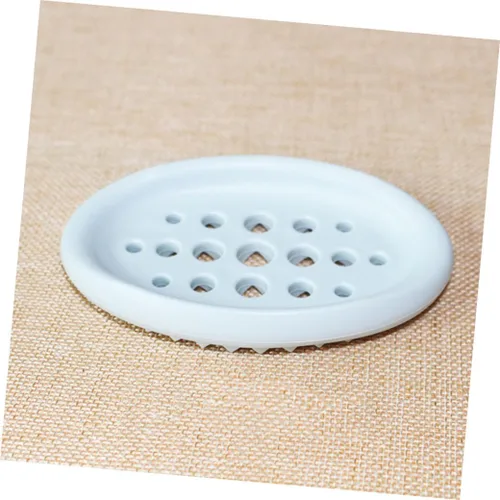 Vista 4 de Zerodeko Caja de jabón ovalada de silicona para jabón de lavandería y escurridor de cepillos para ducha y baño