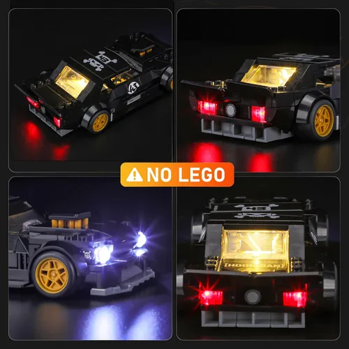 Vista 2 de LIGHTAILING Luz LED compatible con Lego-77262 Ken Block '65 Ford Mustang Hoonicorn V1 - Fácil instalación, cableado oculto, decoración del hogar