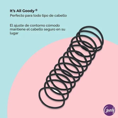 Vista 4 de Goody Ouchless Hair Elastics – No Pull, No Breakage, Tangle-Free Hold for Thick, Curly, Coily & Textured Hair – 70 Count, Black, Long-Lasting