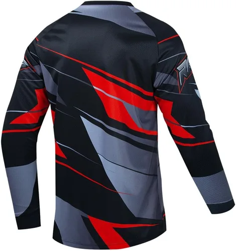 Vista 77 de Hotlion Camiseta de ciclismo para hombre, manga larga, MTB Motocross, ropa de carreras todoterreno