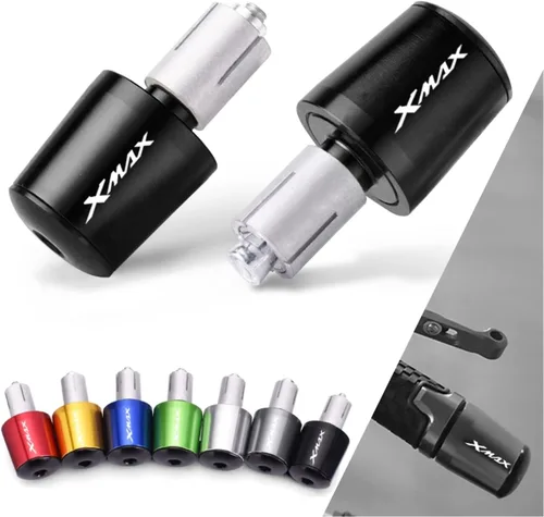 Vista 2 de Motorcycle Handle Bar End Weight Handlebar Grips Cap Anti Vibration Silder Plug for XMAX300 XMAX400 X-MAX 125 250 300 400 (Color : Black)