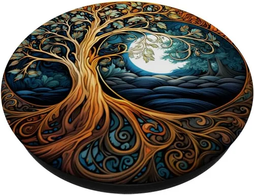 Vista 2 de Yin Yang Árbol de la Vida PopSockets estándar PopGrip