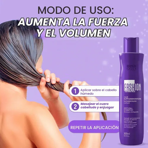 Vista 5 de Ybera Paris Fashion Gold 100Tímetros Champú, 300ml / 10.1 fl oz