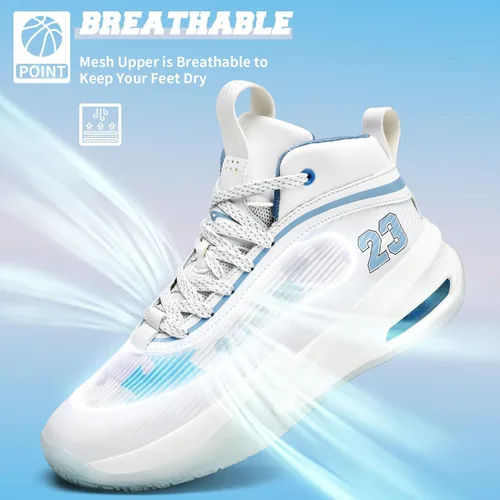 Vista 5 de ASHION Men's Basketball Shoes Mid Basketball Sneakers Non-Slip Outdoor Cushioning Workout Shoes