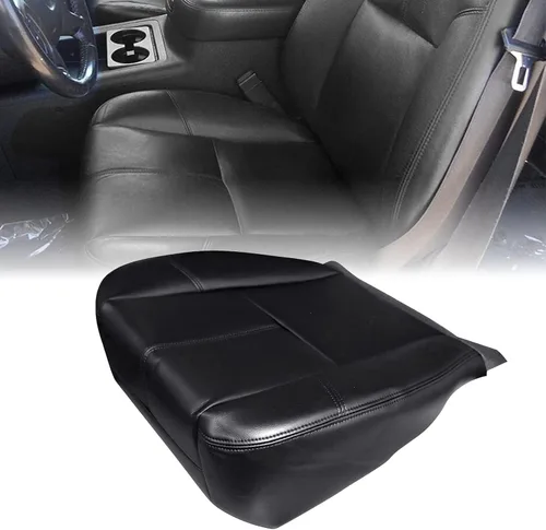 Vista 2 de Priprilod Funda de asiento de piel de microfibra de repuesto para el lado del conductor o del pasajero, color negro, compatible con Chevy Avalanche