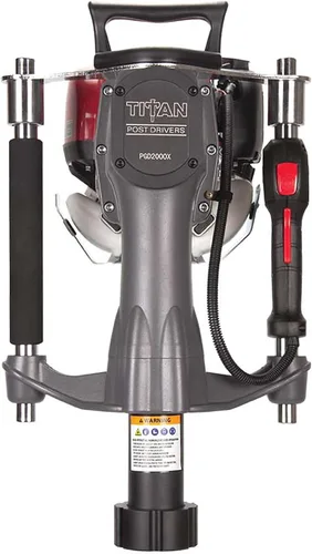 Vista 3 de Titan Post Driver - Cabezal de conducción de 35 libras, motor Honda GX de 1.3 HP, modelo # PGD2000X