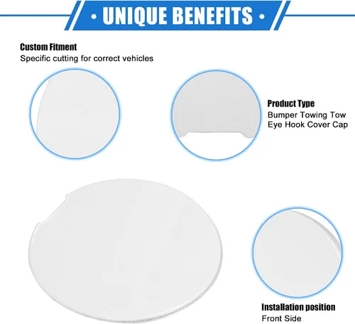 Vista 3 de Tapa de gancho para remolque de automóvil compatible con Ford Explorer 2011-2015, parachoques delantero blanco de plástico duradero