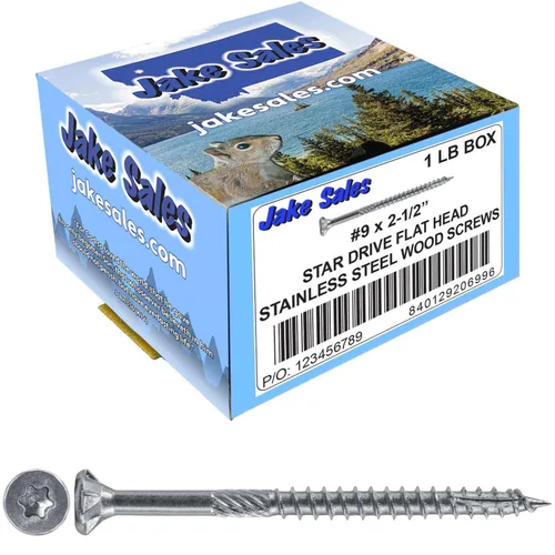 Vista 169 de 8 x 1 revestimiento exterior recubierto de bronce, tornillo de madera multiusos compatible con ACQ, cabeza plana Torx/Star Drive de 1 libra, 288