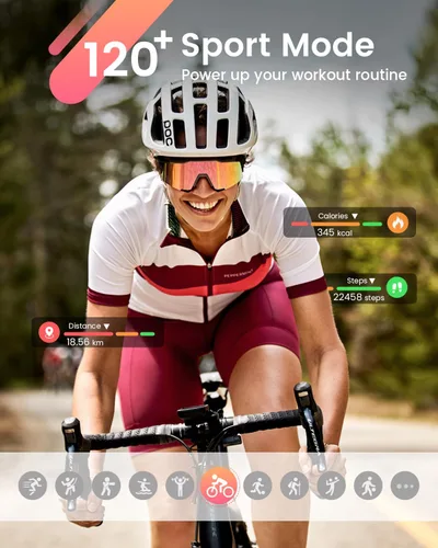 Vista 6 de Fitness Smart Watches for Women Men 1.85" Smart Watch with 30 Days+ Battery Life MakeRecive Call Heart Rate SpO2 Sleep Monitor 120+ Sport IP68