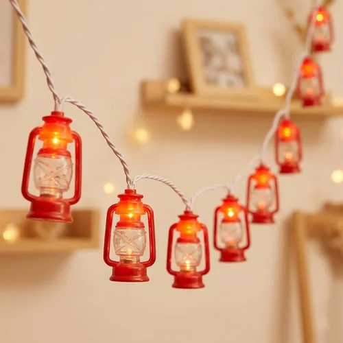 Vista 16 de Tira de luces de estrellas rojas, blancas y azules, 8.5 pies, luces de decoración del 4 de julio con 10 luces rojas, blancas y azules, tira de luces