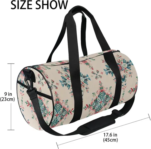 Vista 3 de Bolsa de gimnasio para mujeres y hombres, pequeña bolsa de lona para viajes, deportes, vacaciones, fin de semana, durante la noche, playa, bolsa